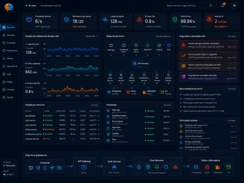Vista del proyecto Plataforma de analitica avanzada